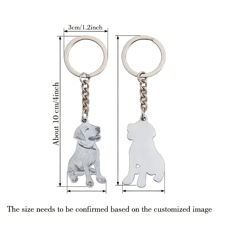 Personalized Pet Portrait Keychain