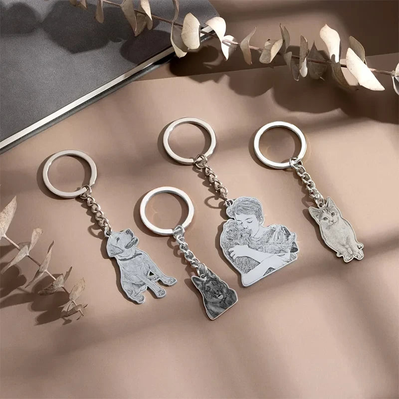 Personalized Pet Portrait Keychain